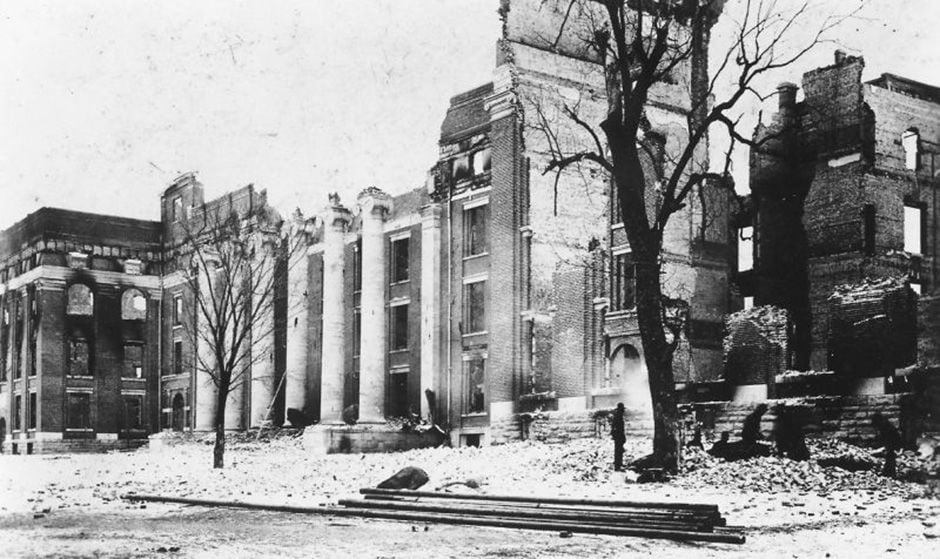 Academic Hall 1892, post-fire